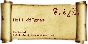 Holl Ágnes névjegykártya
